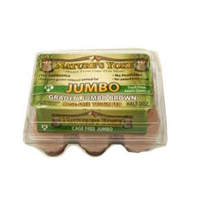 NATURE S YOKE CAGE FREE JUMBO BROWN EGGS - NON ORGANIC on Sale