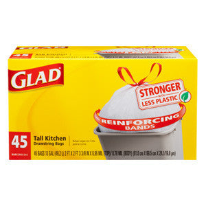 GLAD CLEAR KITCHEN DRAWSTRING BAGS - 13 GALLONS Fashion